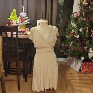 Boston Proper Cream Midi Dress
